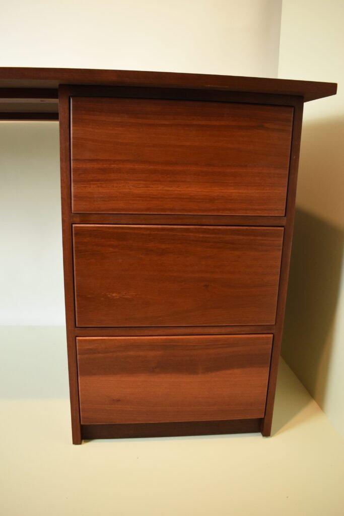 Handcrafted solid timber dining table with natural grain finish