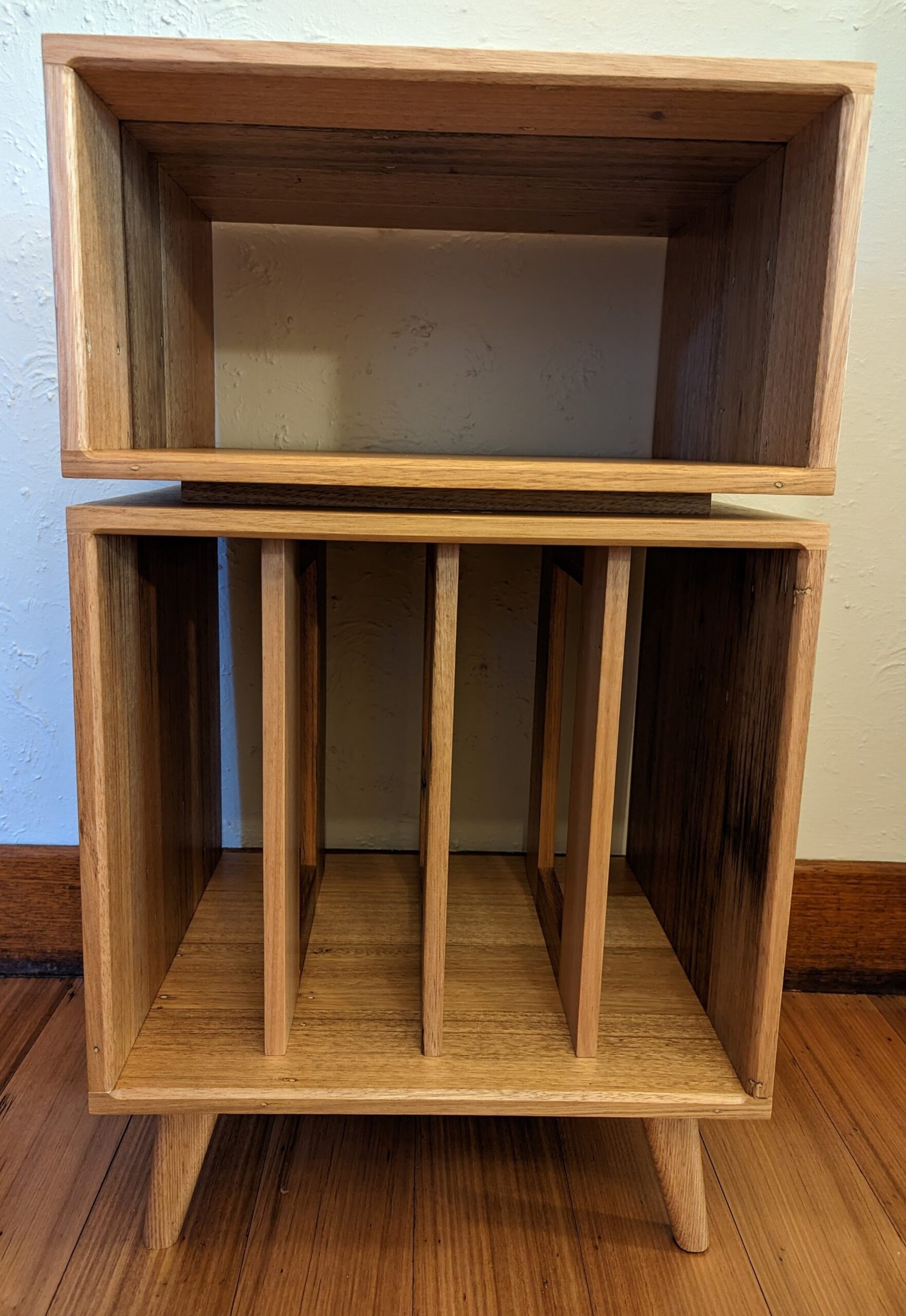 The Charo record player stand in reclaimed timber