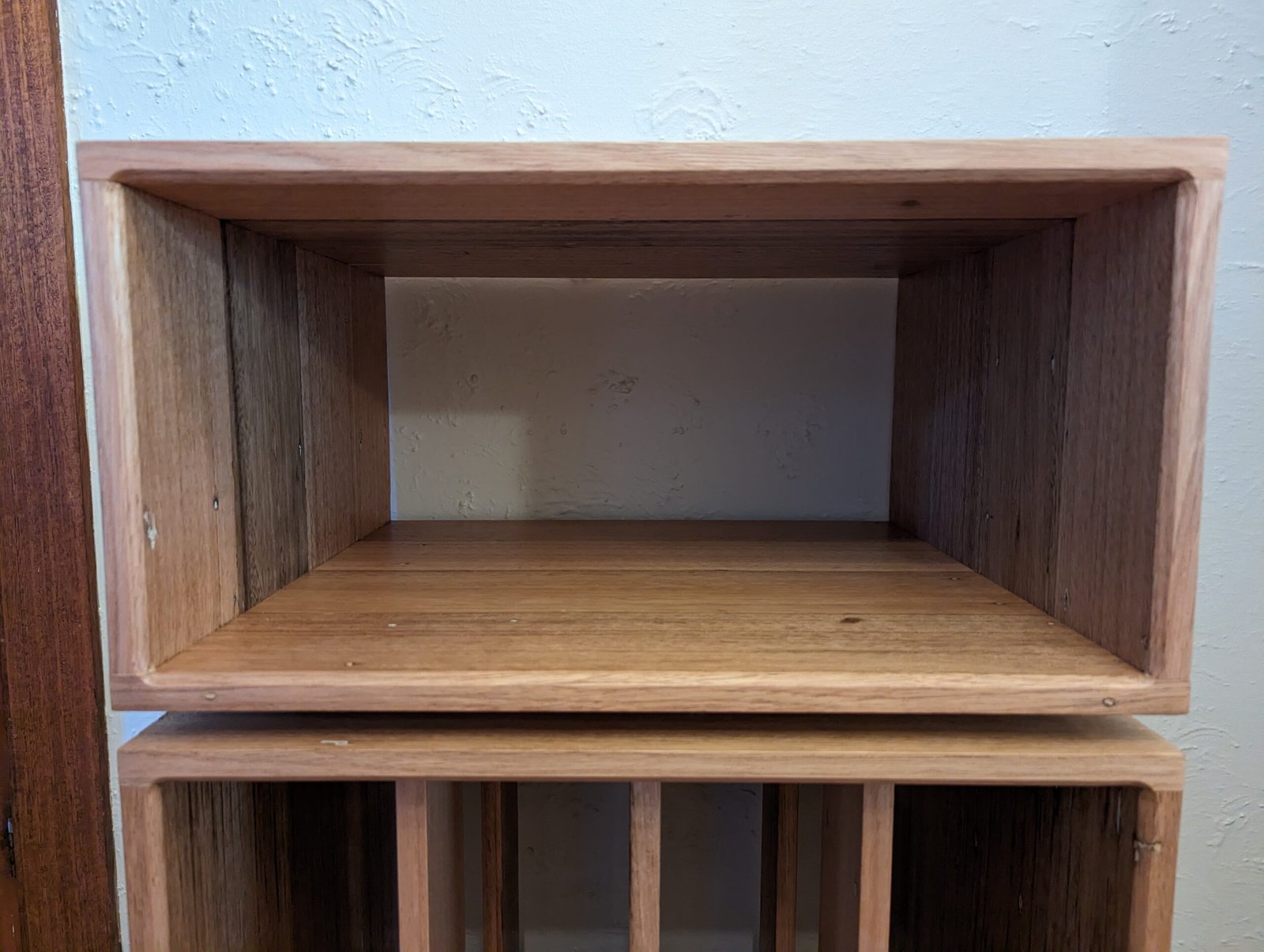 Charo solid timber record player stand with organized vinyl storage shelves