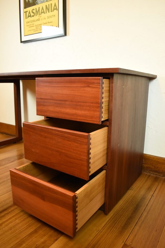 Handmade solid timber furniture with natural wood grain finish