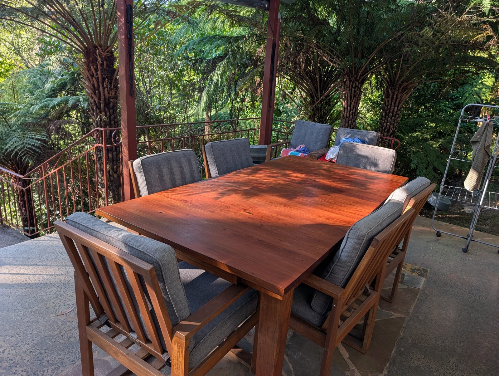 Solid timber outdoor dining table